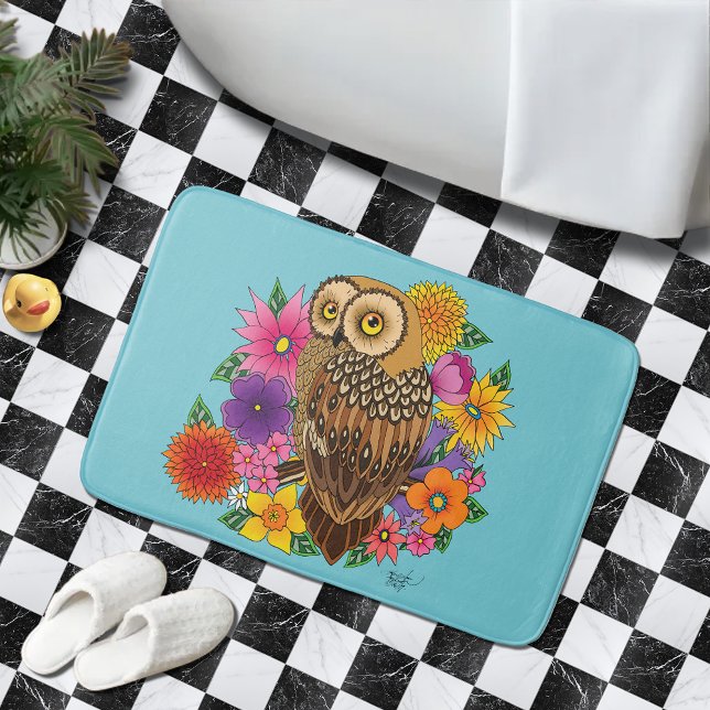 Tapis De Bain Chouette à fleurs (Créateur téléchargé)