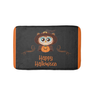 Tapis De Bain Chouette/Automne/Automne/Halloween/citrouille