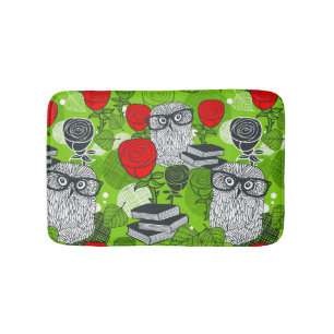 Tapis De Bain Chouette en roses rouges