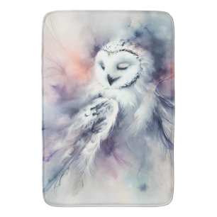 Tapis De Bain Chouette enchaînée en aquarelle