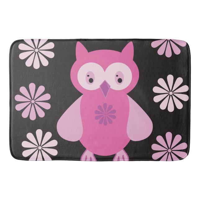Tapis De Bain chouette rose mignonne (Devant)