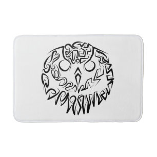 Tapis De Bain Chouette tribale noire et blanche