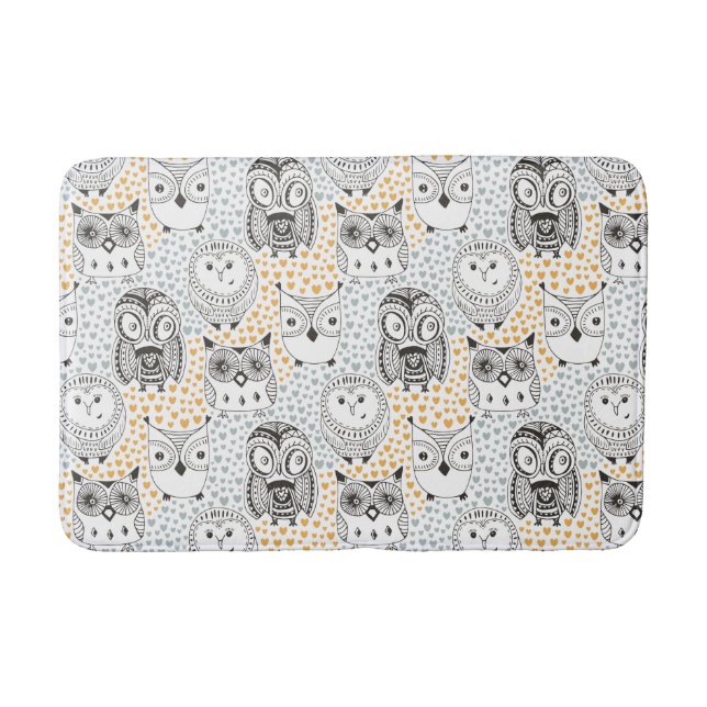 Tapis De Bain Chouettes nattes Motifs (Devant)