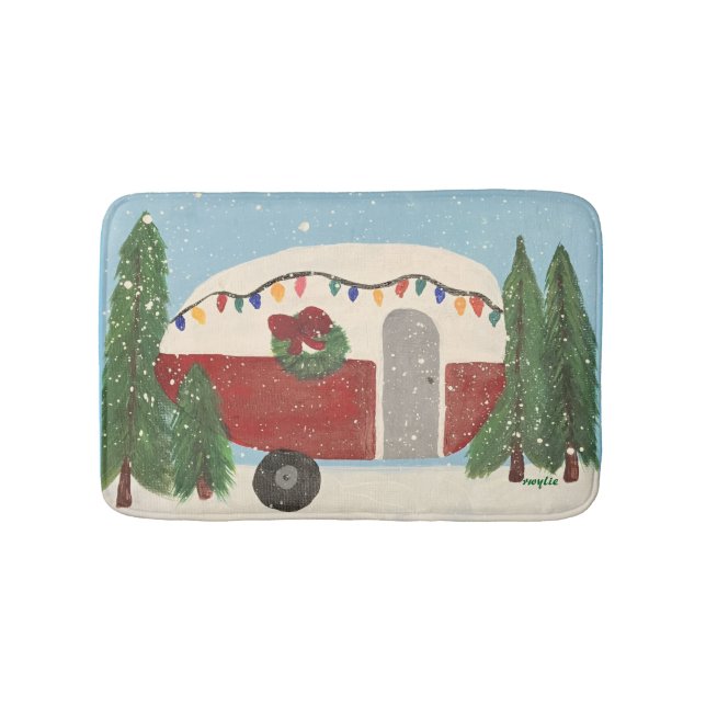 Tapis De Bain Christmas Camping Trailer (Devant)