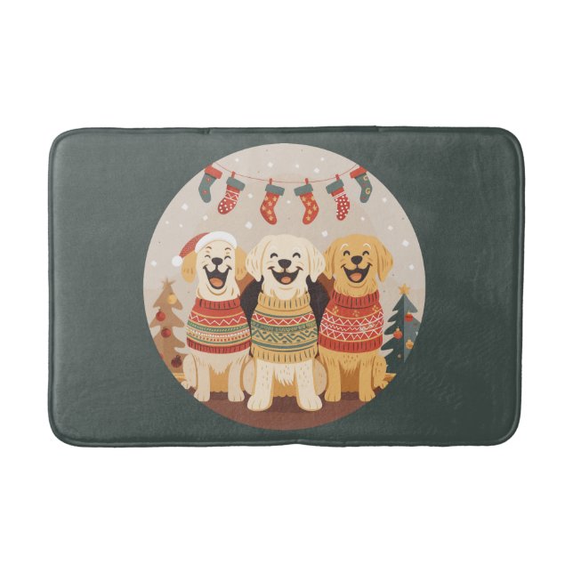 Tapis De Bain Christmas Labrador Retriever Dogs (Devant)