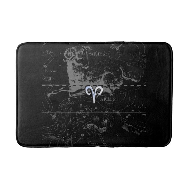 Tapis De Bain Chrome comme Aries Symbole Zodiac sur Hevelius (Devant)
