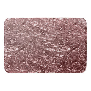 Tapis De Bain Chrome Métallisé Liquide Rose Gold Chic Glam