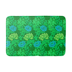 Tapis De Bain Chrysanthèmes de William Morris, vert de chaux et