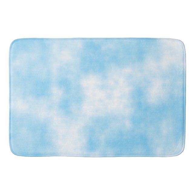Tapis De Bain Ciel bleu et art Cloud personnalisés (Devant)