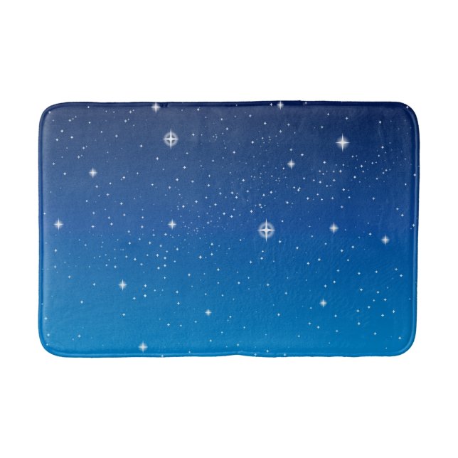 Tapis De Bain Ciel nocturne étoilé bleu profond (Devant)