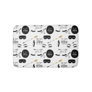 Tapis De Bain Cils Glam Noir Or