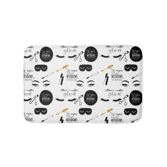 Tapis De Bain Cils Glam Noir Or (Devant)