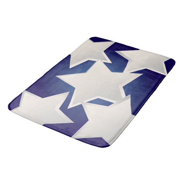 Tapis De Bain Cinq étoiles blanches (Angle)