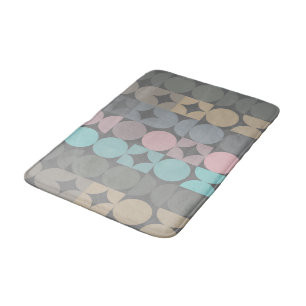 Tapis De Bain Circles Abstraits amusants Carrés Popart Motif