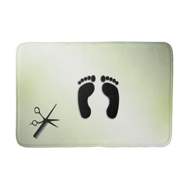 Tapis De Bain Ciseaux et Peigne Vert (Devant)