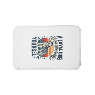 Tapis De Bain Citation de chien Husky Gravure vintage Design pou