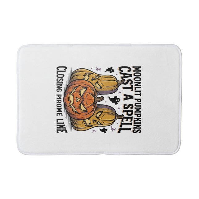 Tapis De Bain Citation de citrouille d'Halloween Jack O Lantern  (Devant)
