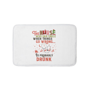 Tapis De Bain Citation de jeu de Noël de l'infirmière drôle