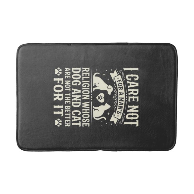 Tapis De Bain Citation de la religion du chien et du chat (Devant)