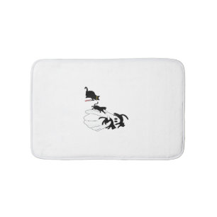 Tapis De Bain Citation drôle Saison effrayante Halloween Chat Fa