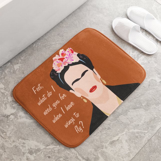 Tapis De Bain Citation Inspirationnelle Frida Kahlo Illustration (Créateur téléchargé)