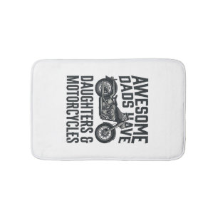 Tapis De Bain Citation Papa Fille Moto Vintage Vector Desi