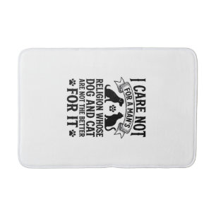 Tapis De Bain Citation Religion Chien Chat Vintage Design Amoure