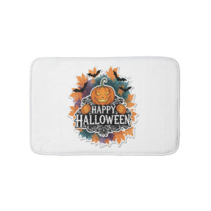 Tapis De Bain Citations drôles et effrayantes d'Halloween Joyeux