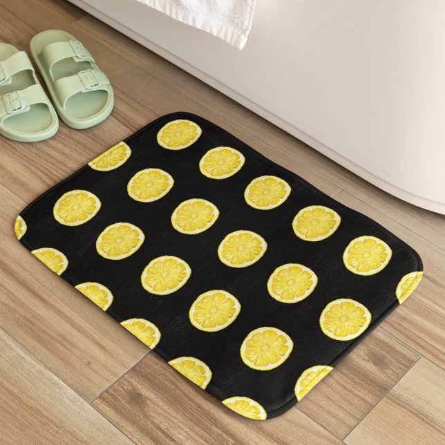 Tapis De Bain Citrons en noir (Créateur téléchargé)
