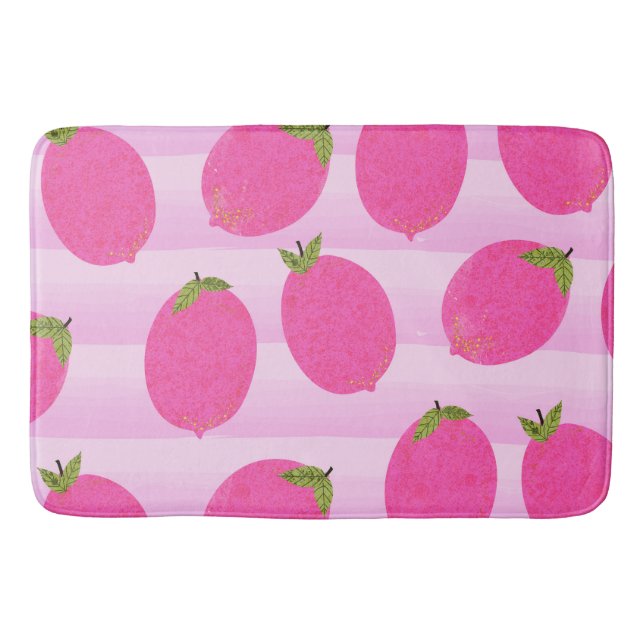 Tapis De Bain Citrons roses Lemonade Fruit d'été Fruit brillant  (Devant)