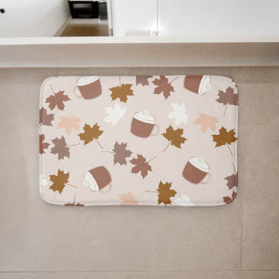 Tapis De Bain Citrouille botanique rustique Motif feuille d'érab