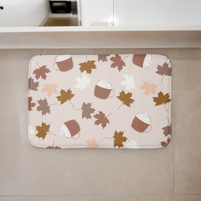 Tapis De Bain Citrouille botanique rustique Motif feuille d'érab (Créateur téléchargé)