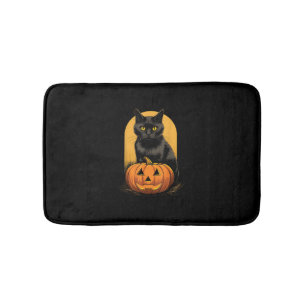 Tapis De Bain Citrouille Chat Noir Halloween Costume Pour Femmes