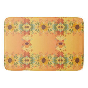 Tapis De Bain Citrouille d'automne épices Halloween Thanksgiving