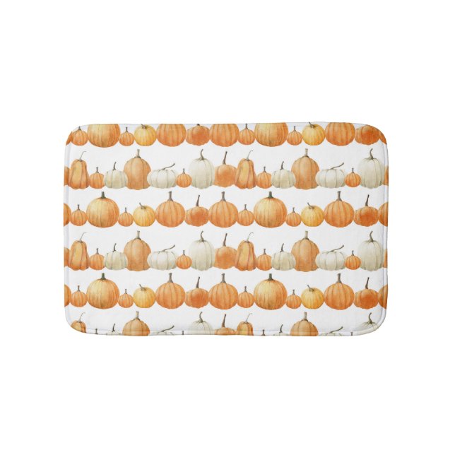 Tapis De Bain Citrouille d'automne : Motif d'illustration aquare (Devant)
