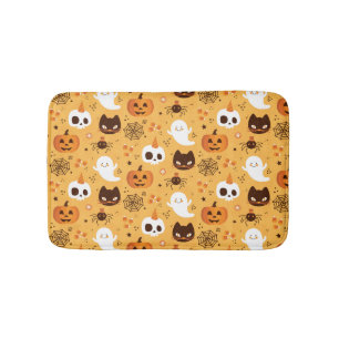 Tapis De Bain Citrouille de chats d'Halloween