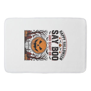 Tapis De Bain Citrouille d'Halloween dit Boo Épouvantable Vintag