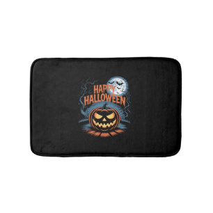 Tapis De Bain Citrouille d'Halloween effrayante