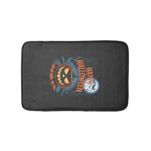 Tapis De Bain Citrouille d'Halloween effrayante Jack O
