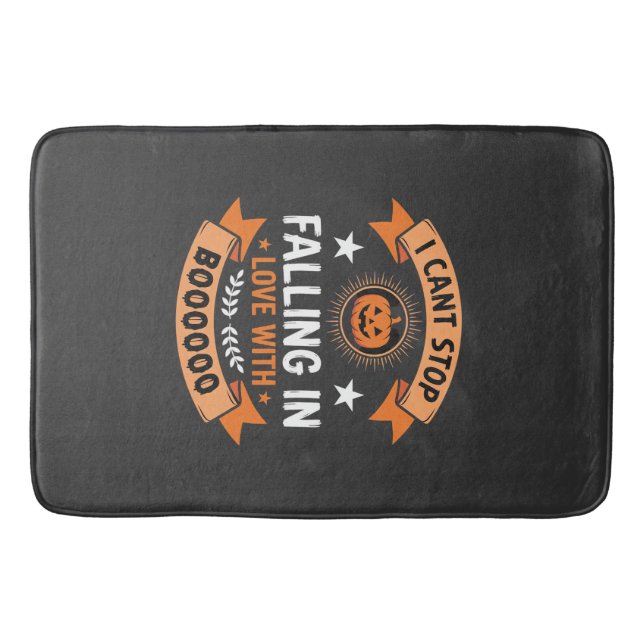 Tapis De Bain Citrouille d'Halloween tombant amoureuse (Devant)