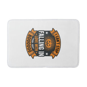 Tapis De Bain Citrouille d'Halloween tombant amoureuse Vintage T