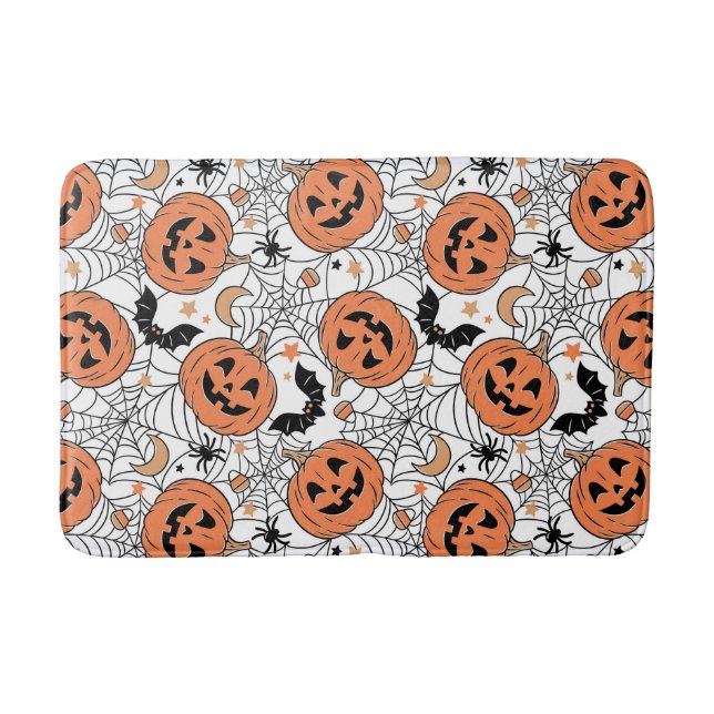 Tapis De Bain Citrouille éffrayant Motif Halloween (Devant)
