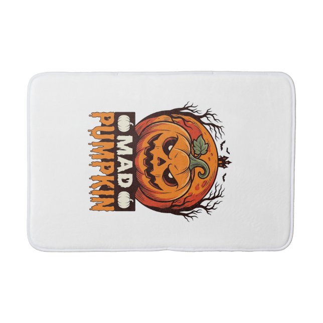 Tapis De Bain Citrouille Folle Halloween Dessin de Gravure Vinta (Devant)