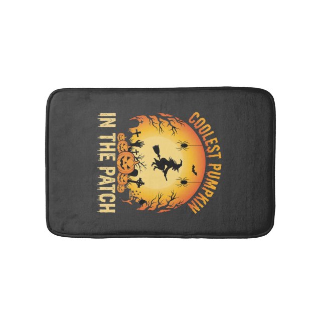 Tapis De Bain Citrouille la plus cool d'Halloween dans le patch  (Devant)