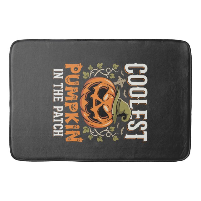 Tapis De Bain Citrouille la plus cool du patch Design Halloween (Devant)