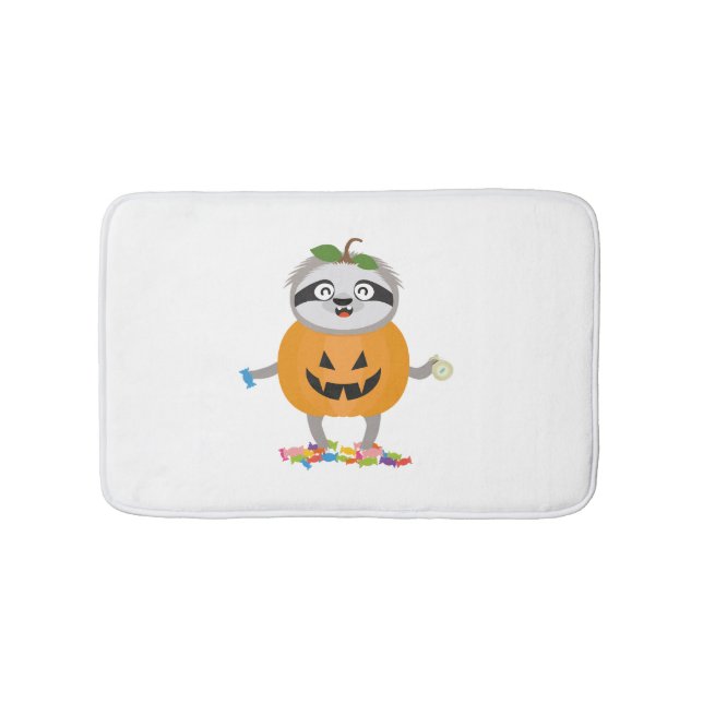 Tapis De Bain Citrouille Sloth Halloween Costume cadeau (Devant)