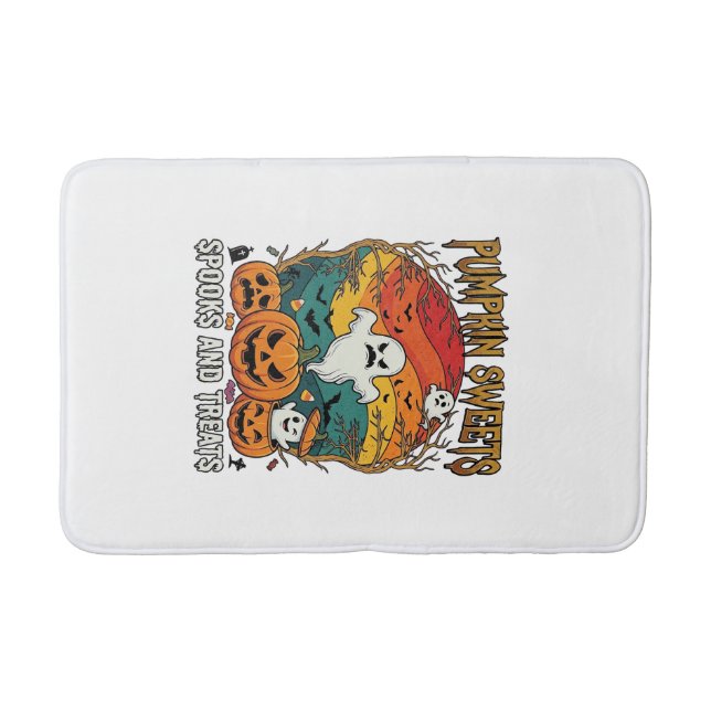 Tapis De Bain Citrouille Sucreries Esprits Traitements Halloween (Devant)
