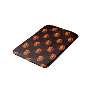 Tapis De Bain Citrouilles d'Halloween, Citrouilles Orange Farce