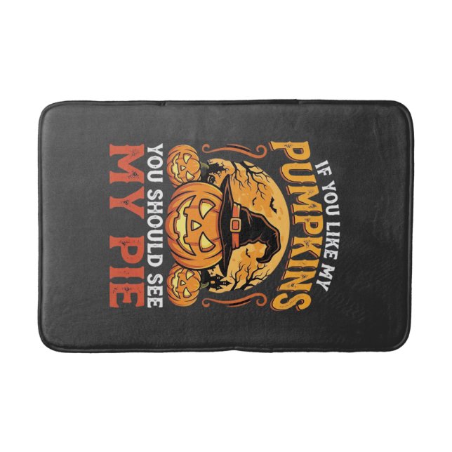 Tapis De Bain Citrouilles Drôles de Conception de Tarte Hallowee (Devant)
