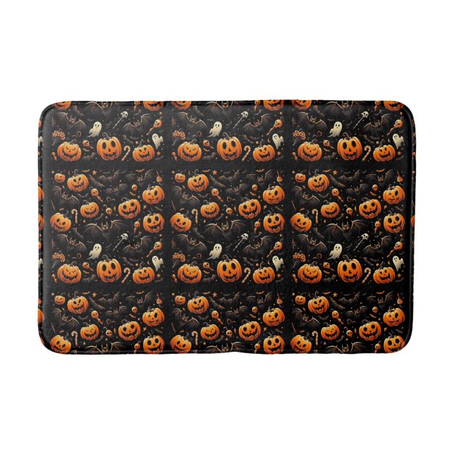Tapis De Bain Citrouilles et chauves-souris (Devant)